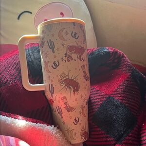 Western Themed Cream Travel Mug hydrojug